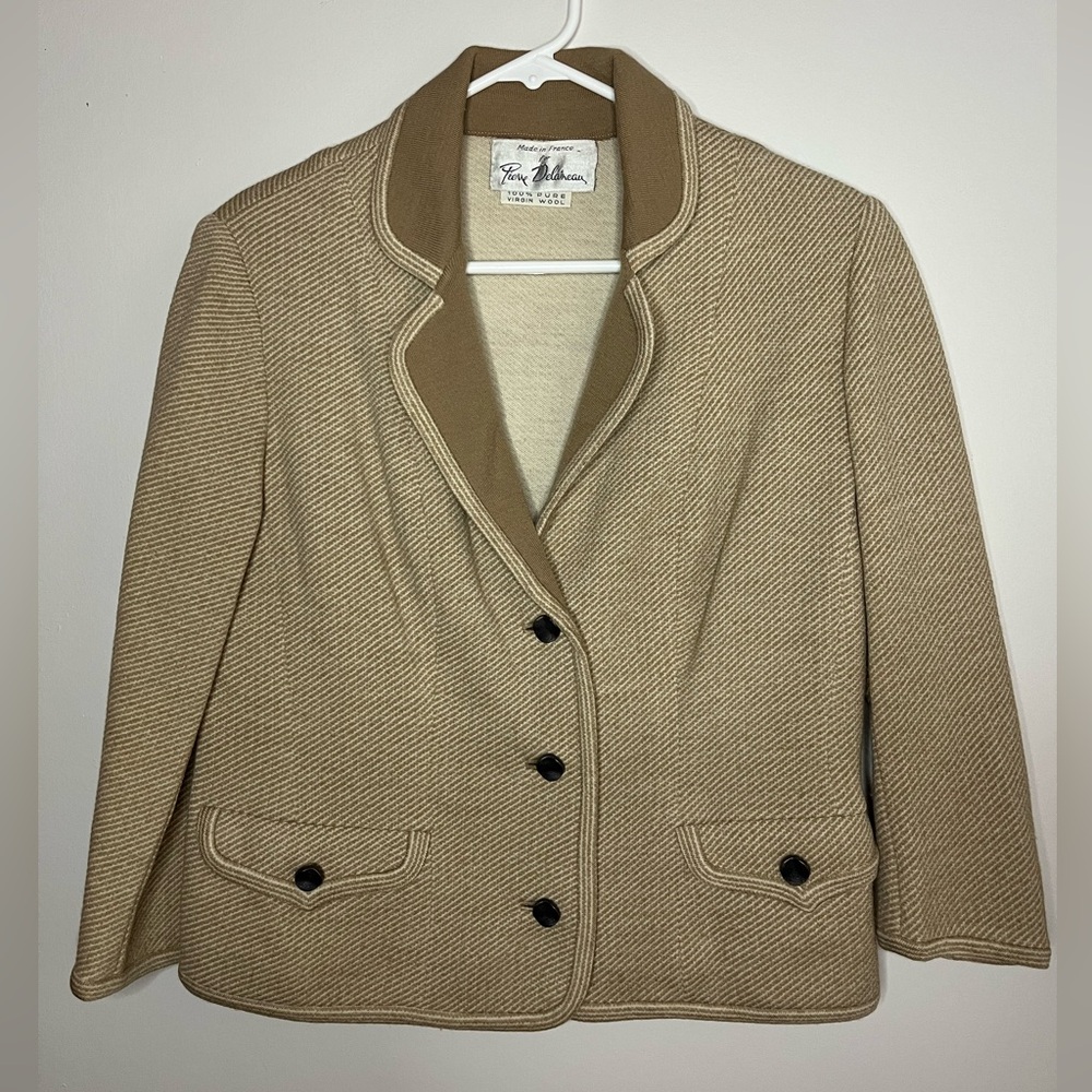 Vintage Pierre Delancre French Virgin Wool Knit Jacket 1970’s 1980’s